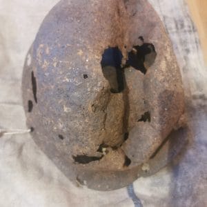 ww2 German helmet m40 extreme battle damage