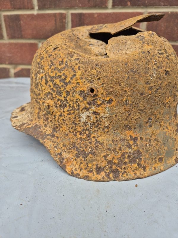 ww2 German helmet m42 battle damage - Image 3