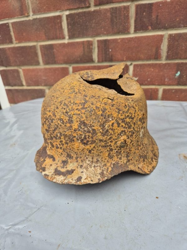 ww2 German helmet m42 battle damage - Image 5