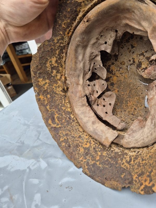 ww2 German helmet m42 battle damage - Image 13